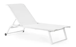 Lettini, Sdraio E Chaise Longue>Bizzotto LETTINO IN ALLUMINIO CON RUOTE BIANCO - TAYLOR