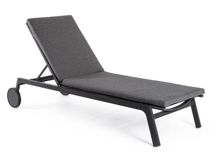 Lettini, Sdraio E Chaise Longue>Bizzotto LETTINO IN ALLUMINIO CON RUOTE ANTRACITE WG21 - JALISCO
