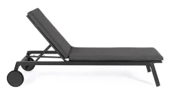 Lettini, Sdraio E Chaise Longue>Bizzotto LETTINO IN ALLUMINIO CON RUOTE ANTRACITE WG21 - JALISCO
