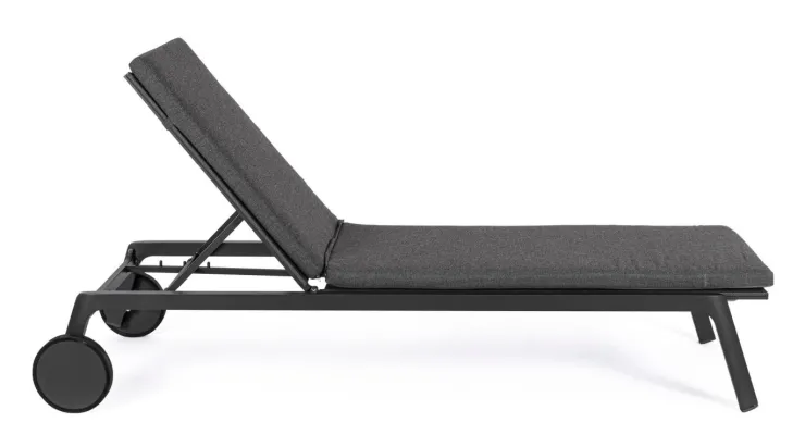 Lettini, Sdraio E Chaise Longue>Bizzotto LETTINO IN ALLUMINIO CON RUOTE ANTRACITE WG21 - JALISCO