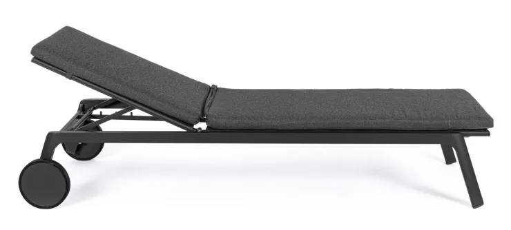 Lettini, Sdraio E Chaise Longue>Bizzotto LETTINO IN ALLUMINIO CON RUOTE ANTRACITE WG21 - JALISCO