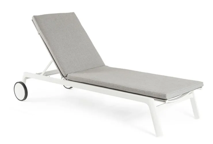 Lettini, Sdraio E Chaise Longue>Bizzotto LETTINO IN ALLUMINIO CON RUOTE BIANCO WG20 - JALISCO