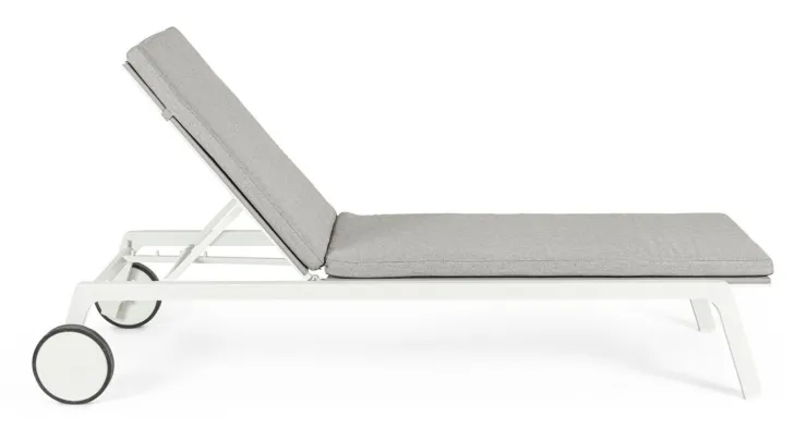 Lettini, Sdraio E Chaise Longue>Bizzotto LETTINO IN ALLUMINIO CON RUOTE BIANCO WG20 - JALISCO