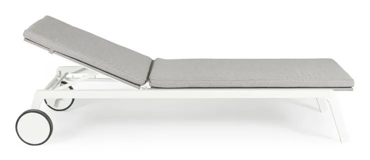 Lettini, Sdraio E Chaise Longue>Bizzotto LETTINO IN ALLUMINIO CON RUOTE BIANCO WG20 - JALISCO