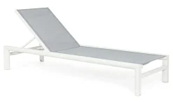Lettini, Sdraio E Chaise Longue>Bizzotto LETTINO IN ALLUMINIO CON RUOTE BIANCO YK11 - SKIPPER NEW