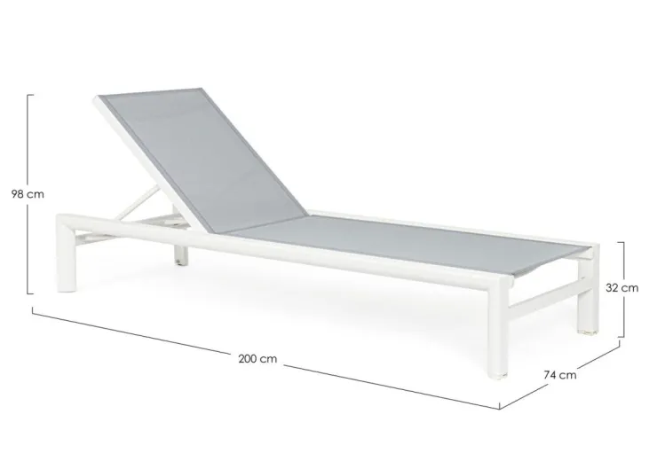 Lettini, Sdraio E Chaise Longue>Bizzotto LETTINO IN ALLUMINIO CON RUOTE BIANCO YK11 - SKIPPER NEW