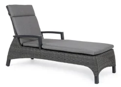 Lettini, Sdraio E Chaise Longue>Bizzotto LETTINO RECLINABILE CON CUSCINI ANTRACITE JX55 - BRITTON