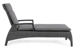 Lettini, Sdraio E Chaise Longue>Bizzotto LETTINO RECLINABILE CON CUSCINI ANTRACITE JX55 - BRITTON