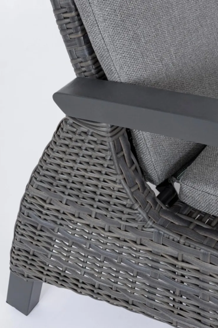 Lettini, Sdraio E Chaise Longue>Bizzotto LETTINO RECLINABILE CON CUSCINI ANTRACITE JX55 - BRITTON
