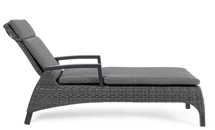 Lettini, Sdraio E Chaise Longue>Bizzotto LETTINO RECLINABILE CON CUSCINI ANTRACITE JX55 - BRITTON