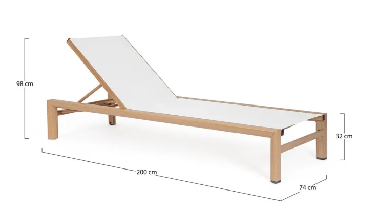 Lettini, Sdraio E Chaise Longue>Bizzotto LETTINO SKIPPER NEW C-RUOTE NAT/BIANCO