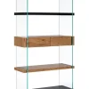 Librerie>Bizzotto LIBRERIA 2 CASSETTI NERA - LINE WOOD