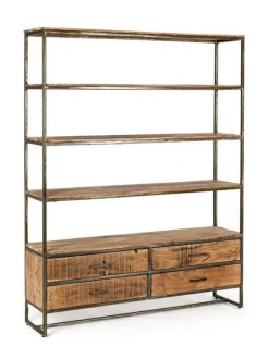Librerie>Bizzotto LIBRERIA IN LEGNO 4 CASSETTI - ELMER
