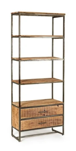 Librerie>Bizzotto LIBRERIA IN LEGNO 2 CASSETTI - ELMER