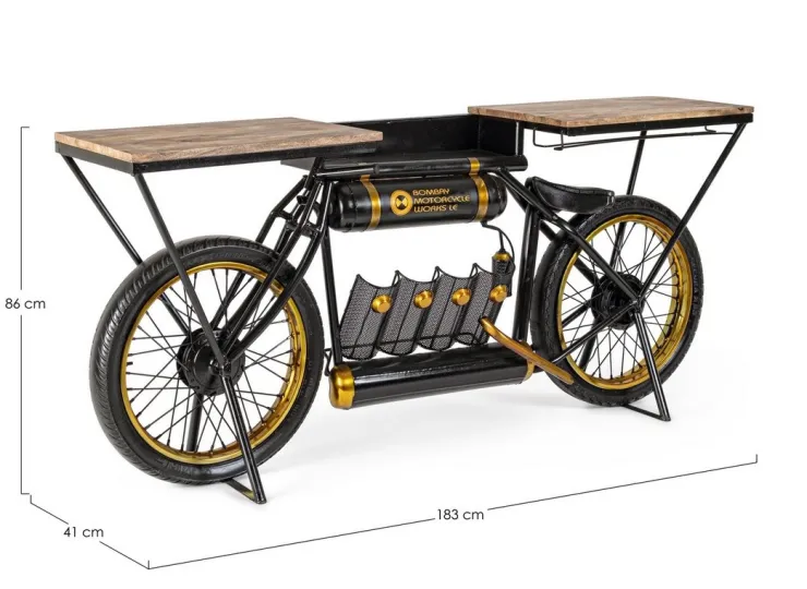 Carrelli Ed Espositori>Bizzotto MOBILE BAR IN ACCIAIO - MOTO EPIC