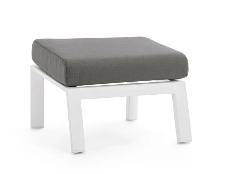 Pouf Da Esterno>Bizzotto OTTOMAN IN ALLUMINIO BIANCO JX11 - KLEDI