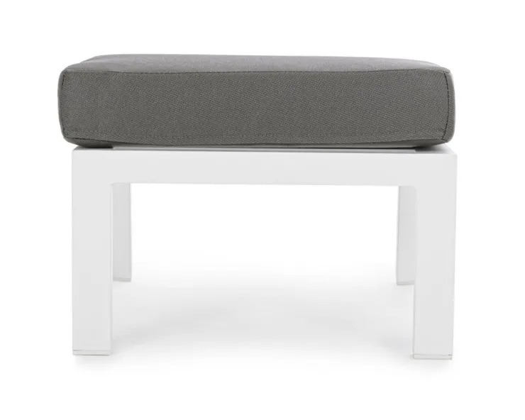 Pouf Da Esterno>Bizzotto OTTOMAN IN ALLUMINIO BIANCO JX11 - KLEDI