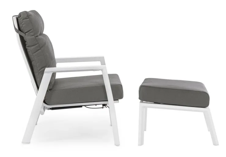 Pouf Da Esterno>Bizzotto OTTOMAN IN ALLUMINIO BIANCO JX11 - KLEDI