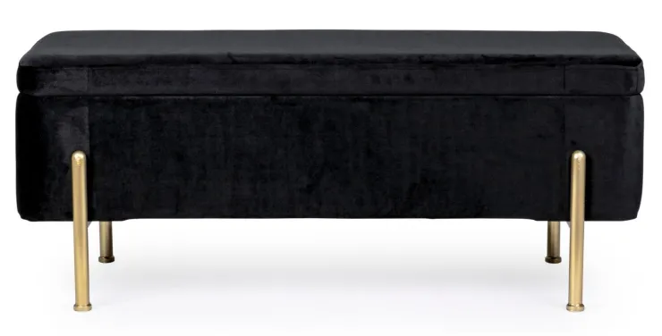 Panchette>Bizzotto PANCA CONTENITORE IN VELLUTO NERO - IRINA