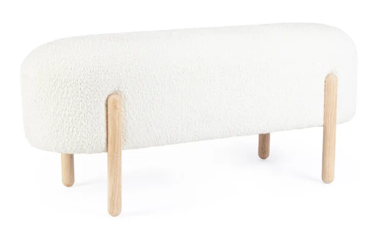Panche>Bizzotto PANCA EFFETTO BOUCLE' BIANCO - DAYLA