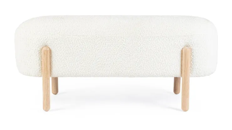 Panche>Bizzotto PANCA EFFETTO BOUCLE' BIANCO - DAYLA