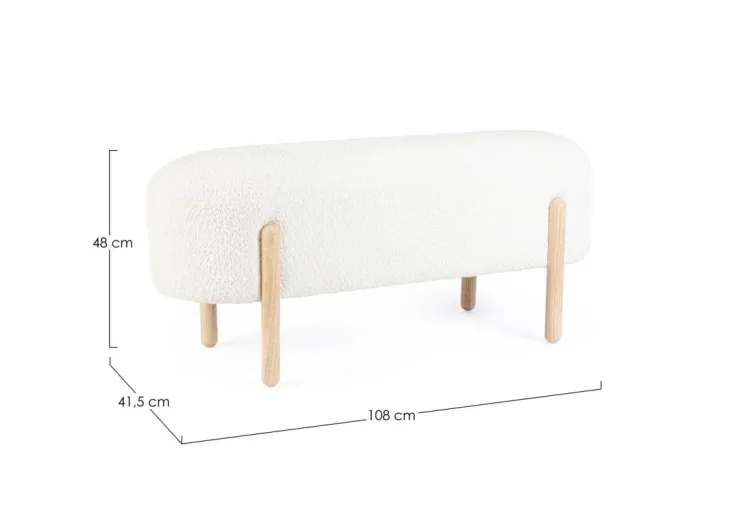 Panche>Bizzotto PANCA EFFETTO BOUCLE' BIANCO - DAYLA