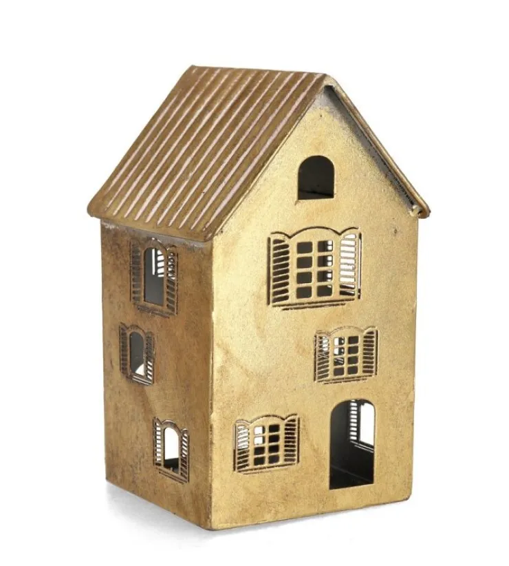 Vasi E Portacandele Natalizi>Bizzotto P.CANDELA 1P LODGE RETT ORO H18