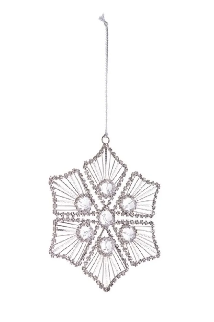 Pendagli>Bizzotto PENDAGLIO BEAD FIOCCO NEVE 6P ARG 14X14