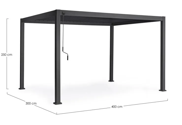 Pergole E Gazebo>Bizzotto PERGOLA OCEAN 3X4 ANTRACITE