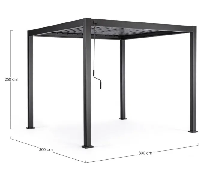 Pergole E Gazebo>Bizzotto PERGOLA OCEAN 3X3 ANTRACITE