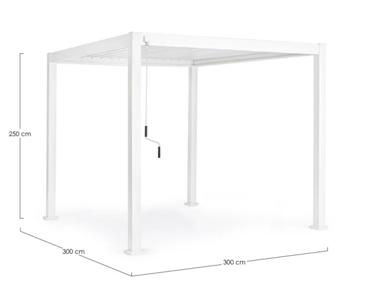 Pergole E Gazebo>Bizzotto PERGOLA OCEAN 3X3 BIANCO