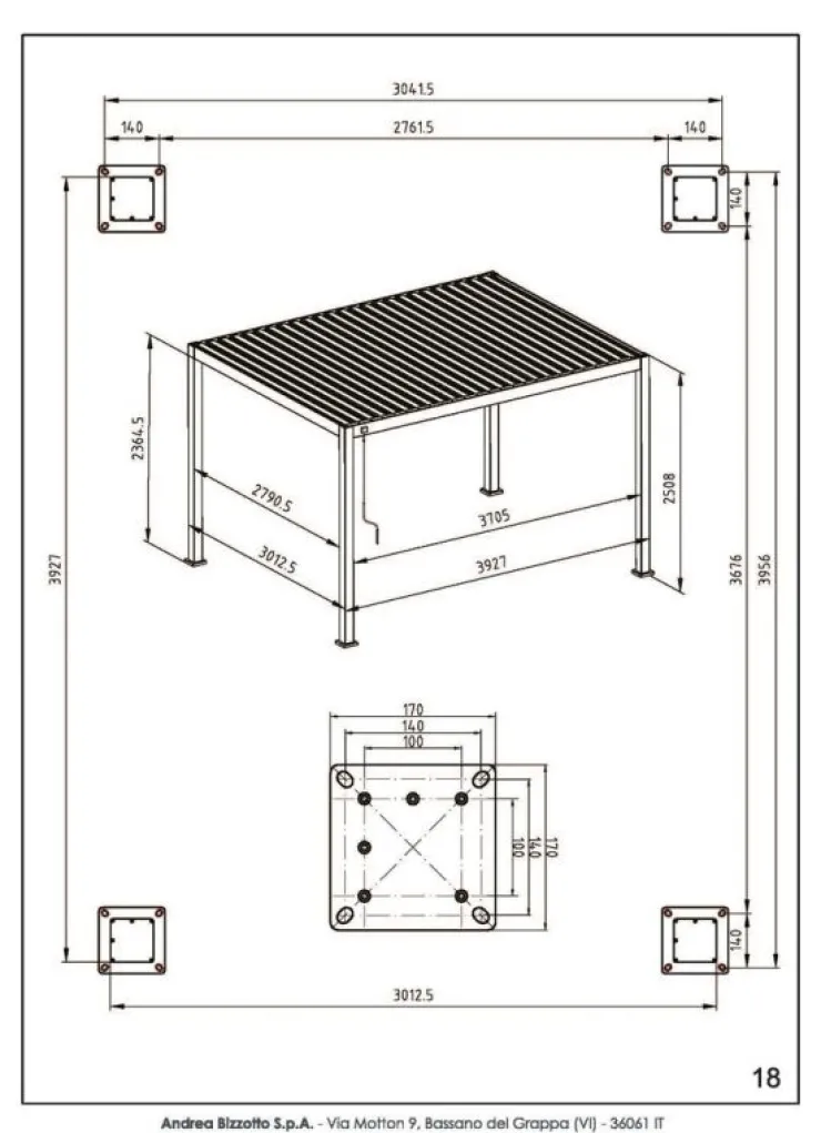 Pergole E Gazebo>Bizzotto PERGOLA OCEAN 3X4 BIANCO