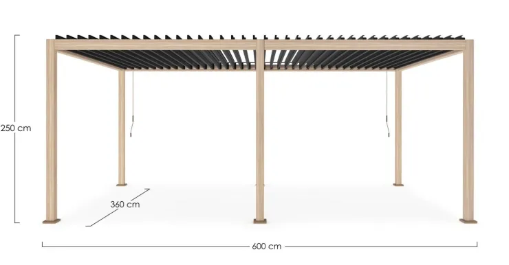 Pergole E Gazebo>Bizzotto PERGOLA OCEAN 3.6X6 NATURAL-ANTRACITE