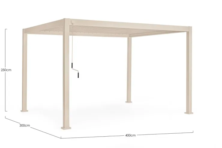 Pergole E Gazebo>Bizzotto PERGOLA OCEAN 3X4 SETA