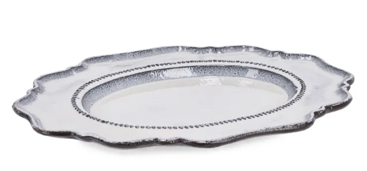 Vassoi E Centro Tavola>Bizzotto PIATTO DECORATIVO HIKARI ANTIQU WHITE H2