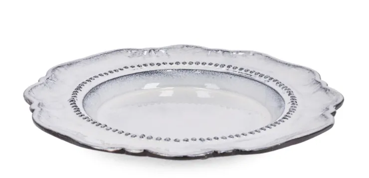 Vassoi E Centro Tavola>Bizzotto PIATTO DECORATIVO HIKARI ANTIQ WHITE D19