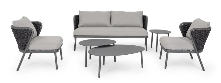 Poltrone>Bizzotto POLTRONA ANTRACITE QS22/GRAPHITE - HARLOW
