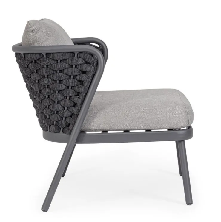Poltrone>Bizzotto POLTRONA ANTRACITE QS22/GRAPHITE - HARLOW