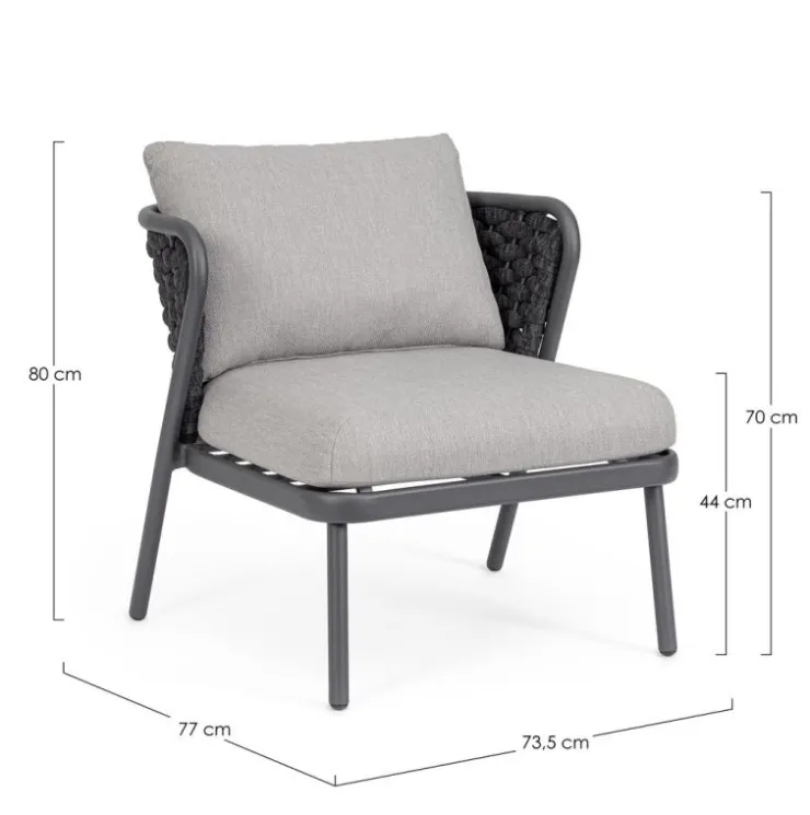 Poltrone>Bizzotto POLTRONA ANTRACITE QS22/GRAPHITE - HARLOW