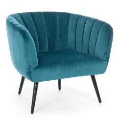 Poltrone E Chaise Longue>Bizzotto POLTRONA BLU PAVONE - AVRIL