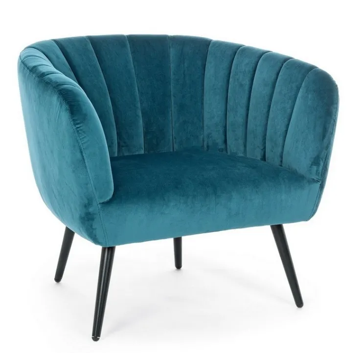 Poltrone E Chaise Longue>Bizzotto POLTRONA BLU PAVONE - AVRIL
