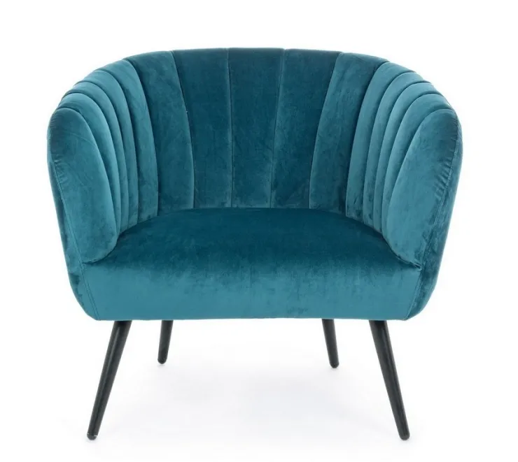 Poltrone E Chaise Longue>Bizzotto POLTRONA BLU PAVONE - AVRIL