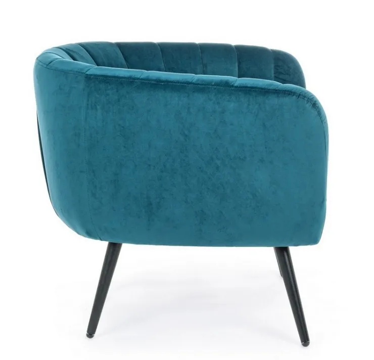 Poltrone E Chaise Longue>Bizzotto POLTRONA BLU PAVONE - AVRIL