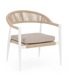 Poltrone>Bizzotto POLTRONA C-BR C-C JANDIA BIANCO/BEIGE