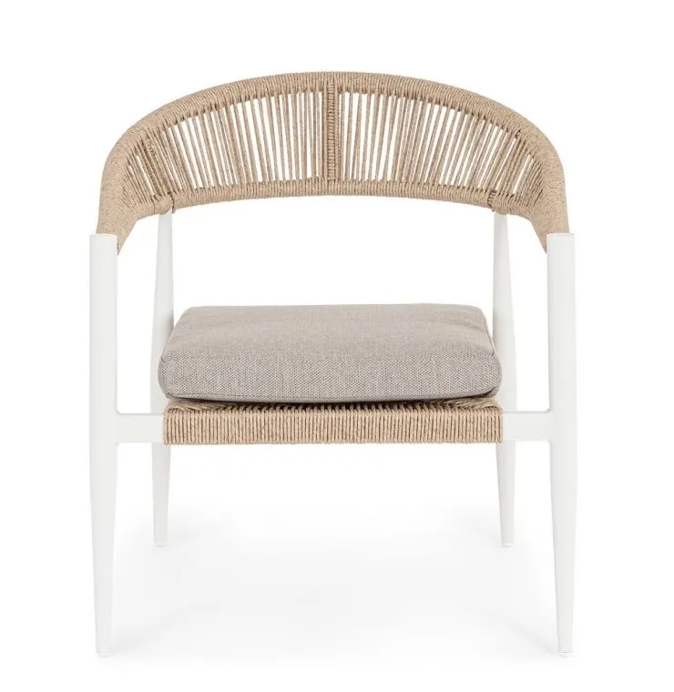 Poltrone>Bizzotto POLTRONA C-BR C-C JANDIA BIANCO/BEIGE
