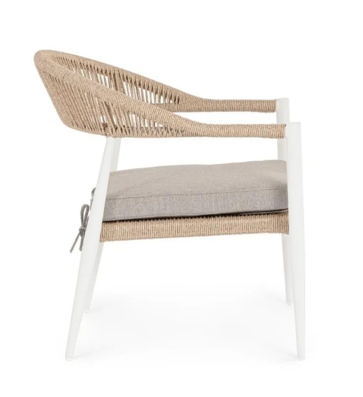 Poltrone>Bizzotto POLTRONA C-BR C-C JANDIA BIANCO/BEIGE