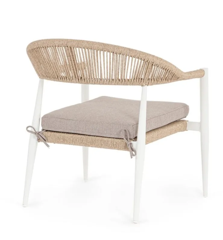Poltrone>Bizzotto POLTRONA C-BR C-C JANDIA BIANCO/BEIGE