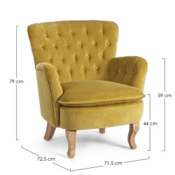 Poltrone E Chaise Longue>Bizzotto POLTRONA COLOR SENAPE - ORLINS