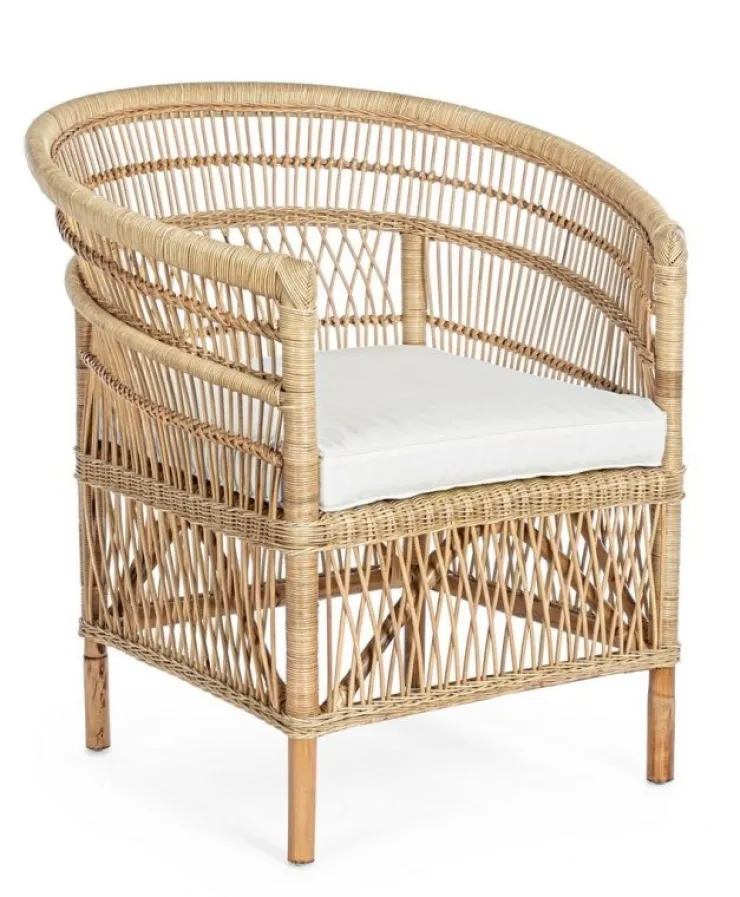 Poltrone E Chaise Longue>Bizzotto POLTRONA CON CUSCINO IN FIBRE NATURALI - JOSEFINA
