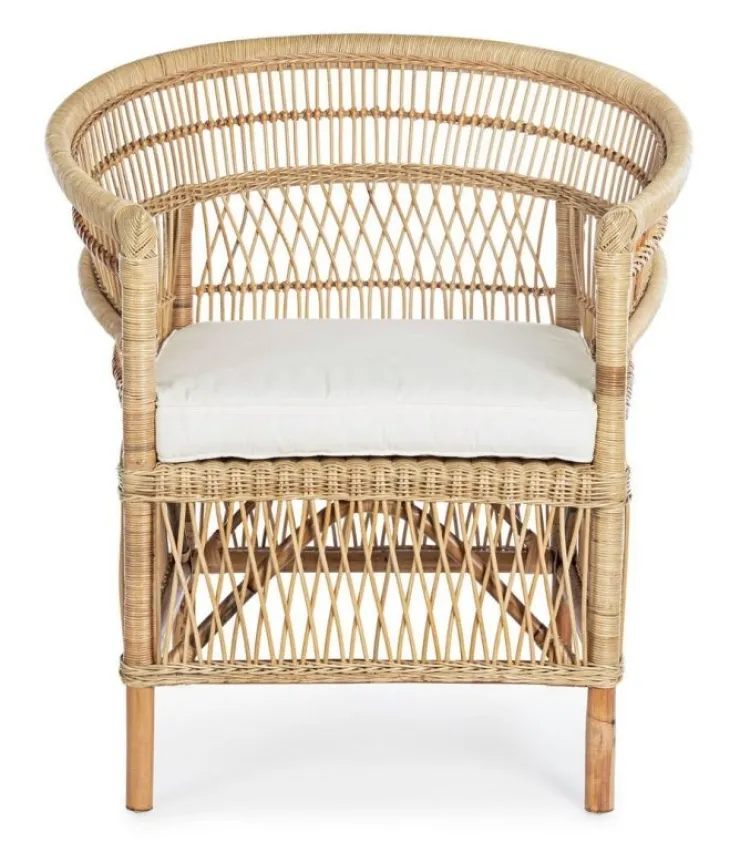 Poltrone E Chaise Longue>Bizzotto POLTRONA CON CUSCINO IN FIBRE NATURALI - JOSEFINA